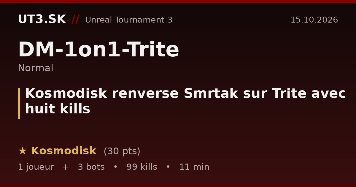 Kosmodisk renverse Smrtak sur Trite avec huit kills