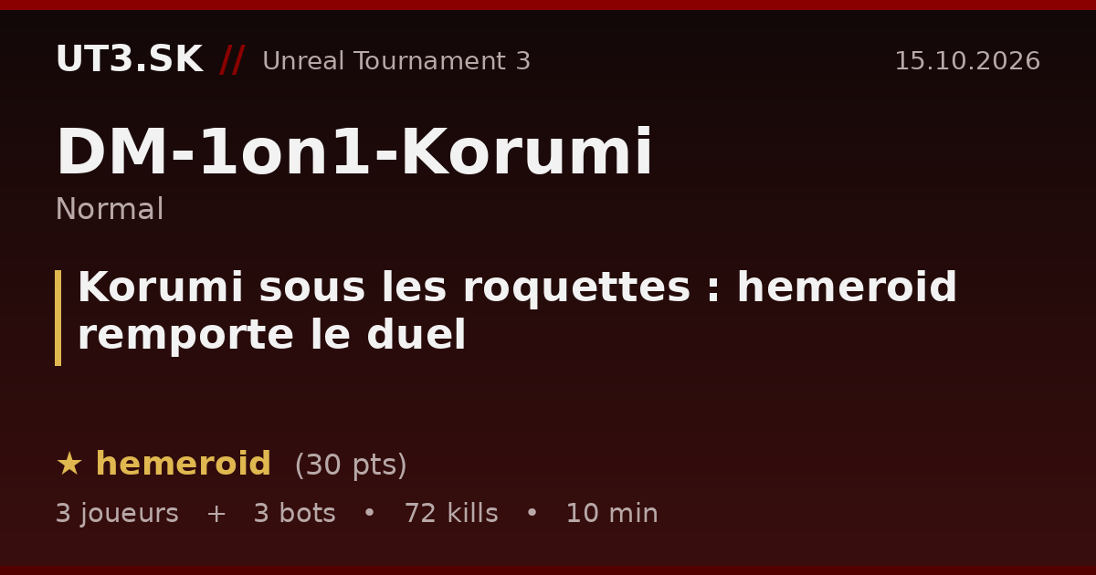 Korumi sous les roquettes : hemeroid remporte le duel