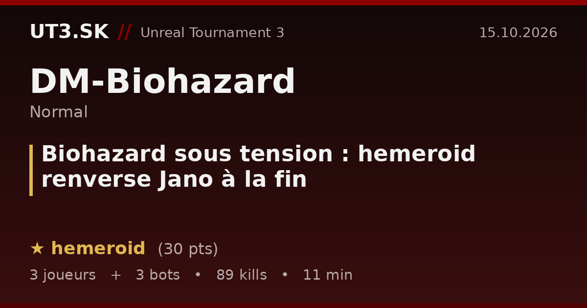 Biohazard sous tension : hemeroid renverse Jano à la fin