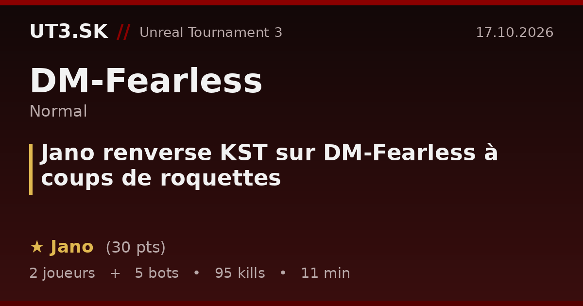 Jano renverse KST sur DM-Fearless à coups de roquettes