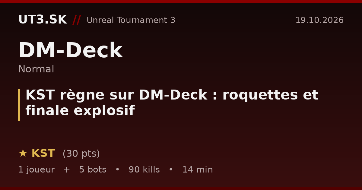 KST règne sur DM-Deck : roquettes et finale explosif