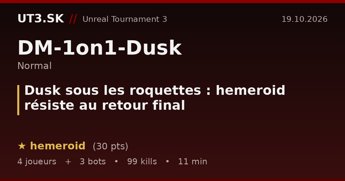 Dusk sous les roquettes : hemeroid résiste au retour final