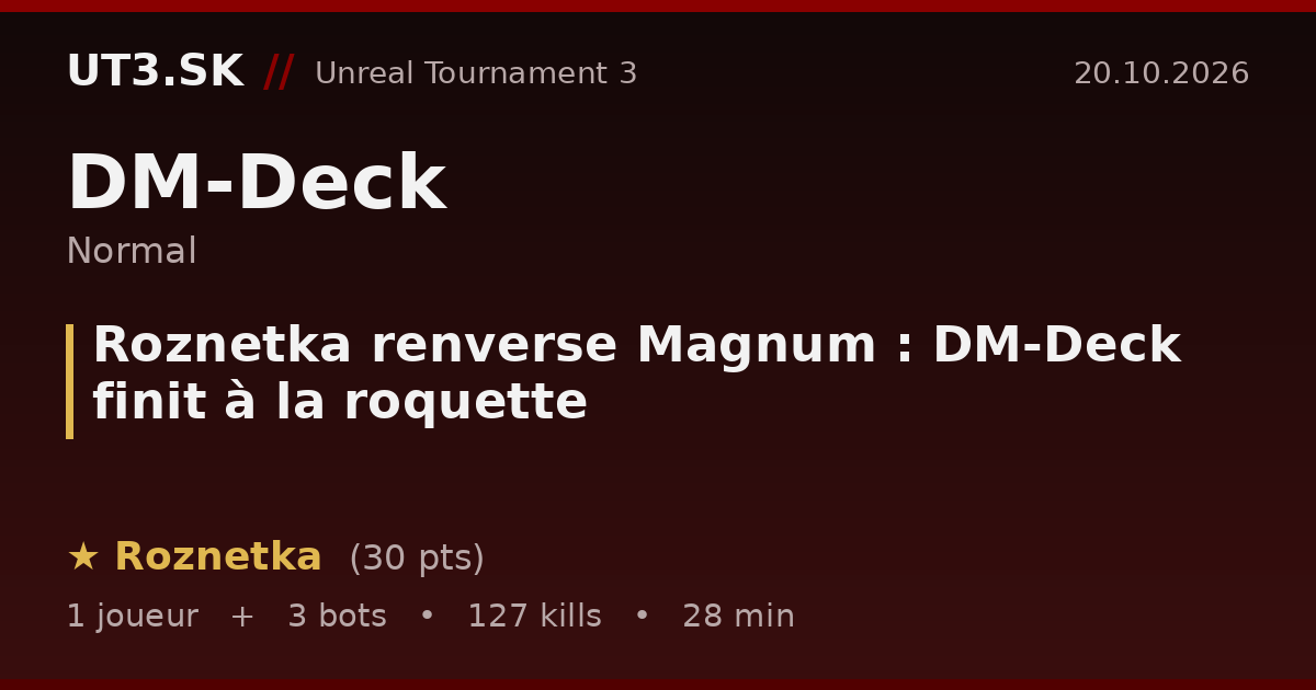Roznetka renverse Magnum : DM-Deck finit à la roquette