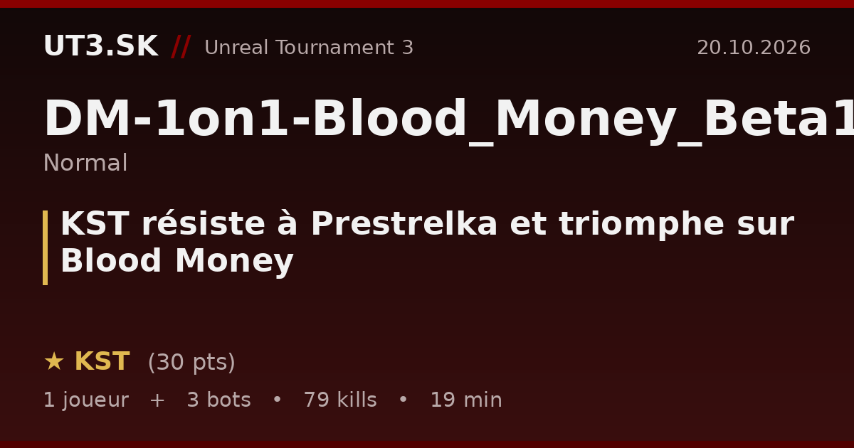 KST résiste à Prestrelka et triomphe sur Blood Money