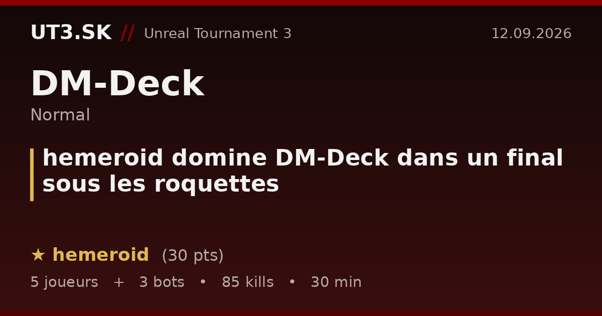 hemeroid domine DM-Deck dans un final sous les roquettes