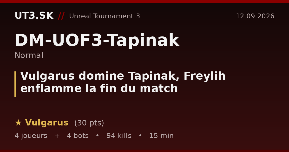 Vulgarus domine Tapinak, Freylih enflamme la fin du match