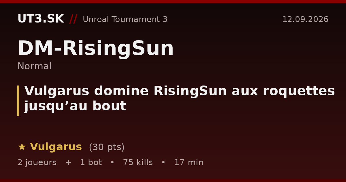 Vulgarus domine RisingSun aux roquettes jusqu’au bout