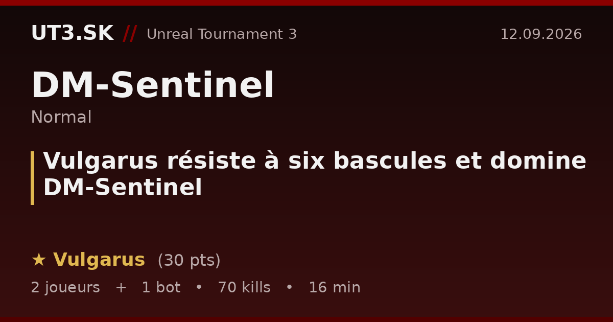 Vulgarus résiste à six bascules et domine DM-Sentinel