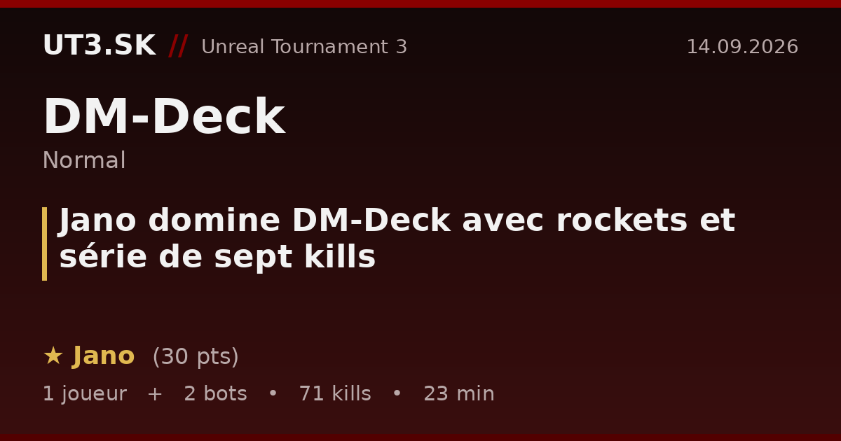 Jano domine DM-Deck avec rockets et série de sept kills