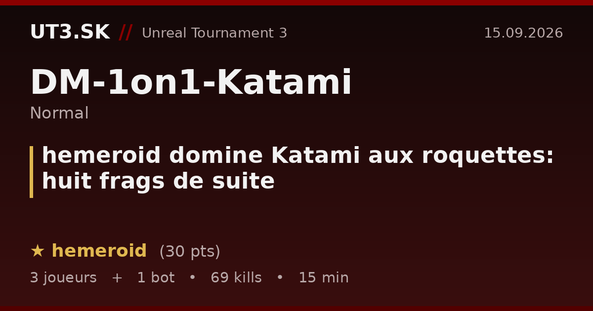 hemeroid domine Katami aux roquettes: huit frags de suite