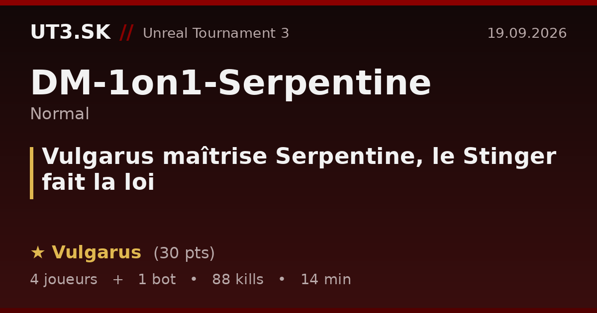 Vulgarus maîtrise Serpentine, le Stinger fait la loi