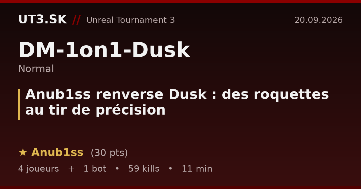 Anub1ss renverse Dusk : des roquettes au tir de précision