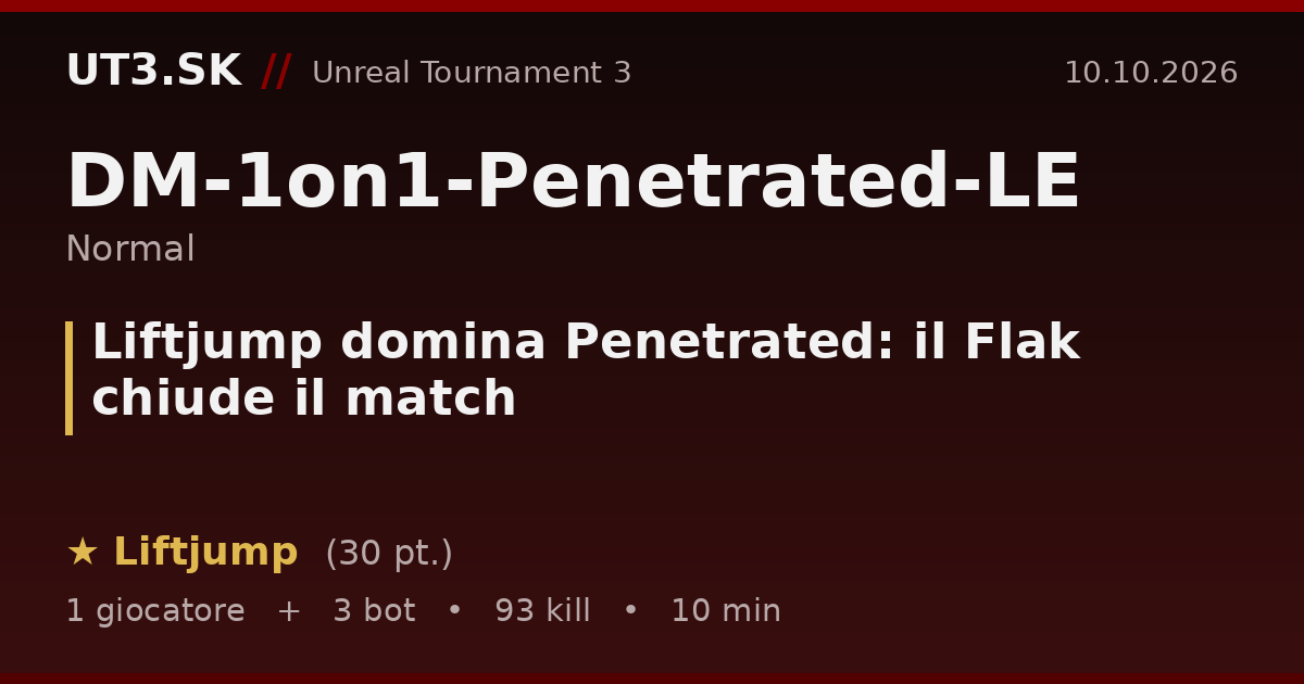 Liftjump domina Penetrated: il Flak chiude il match