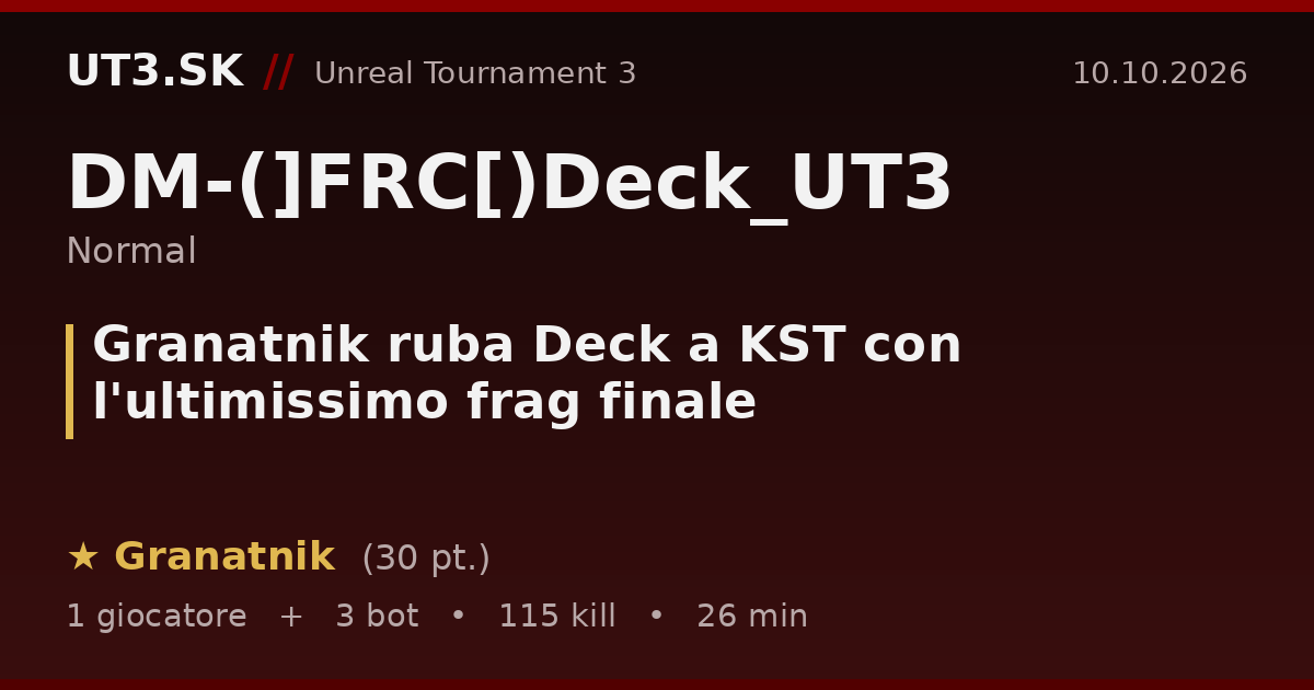 Granatnik ruba Deck a KST con l'ultimissimo frag finale