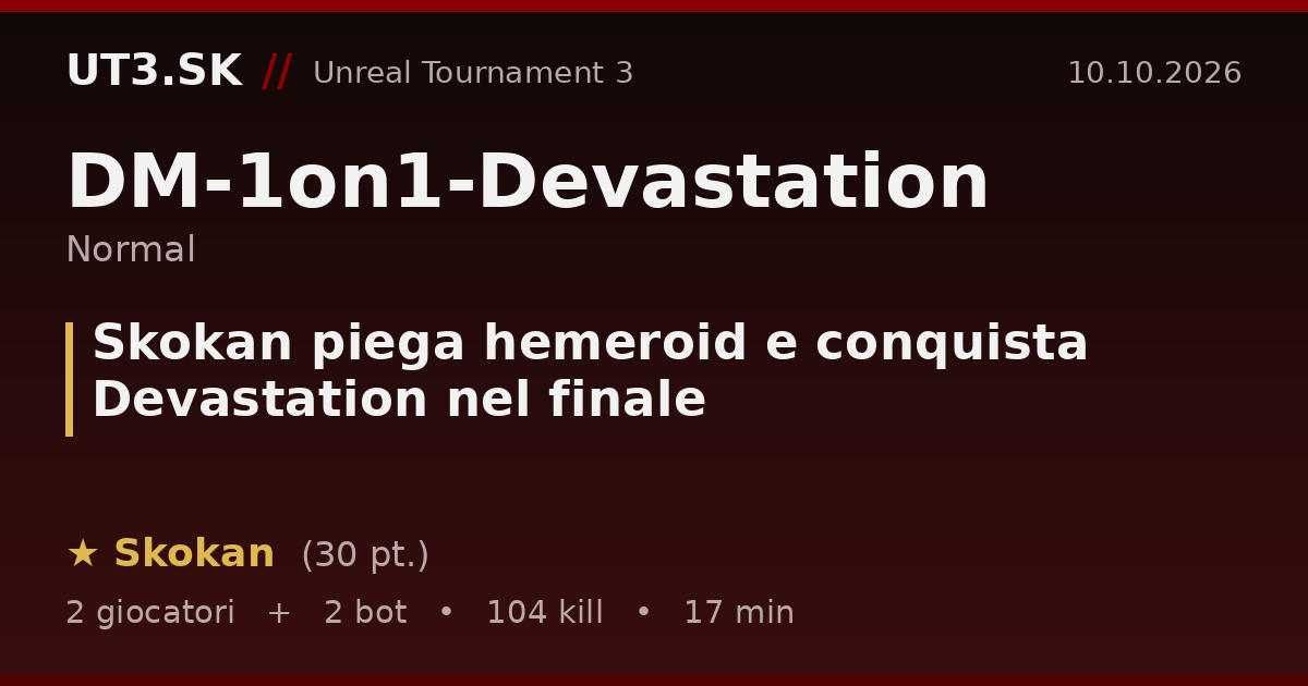 Skokan piega hemeroid e conquista Devastation nel finale