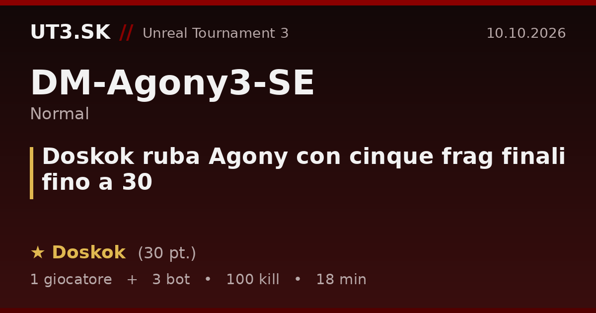 Doskok ruba Agony con cinque frag finali fino a 30