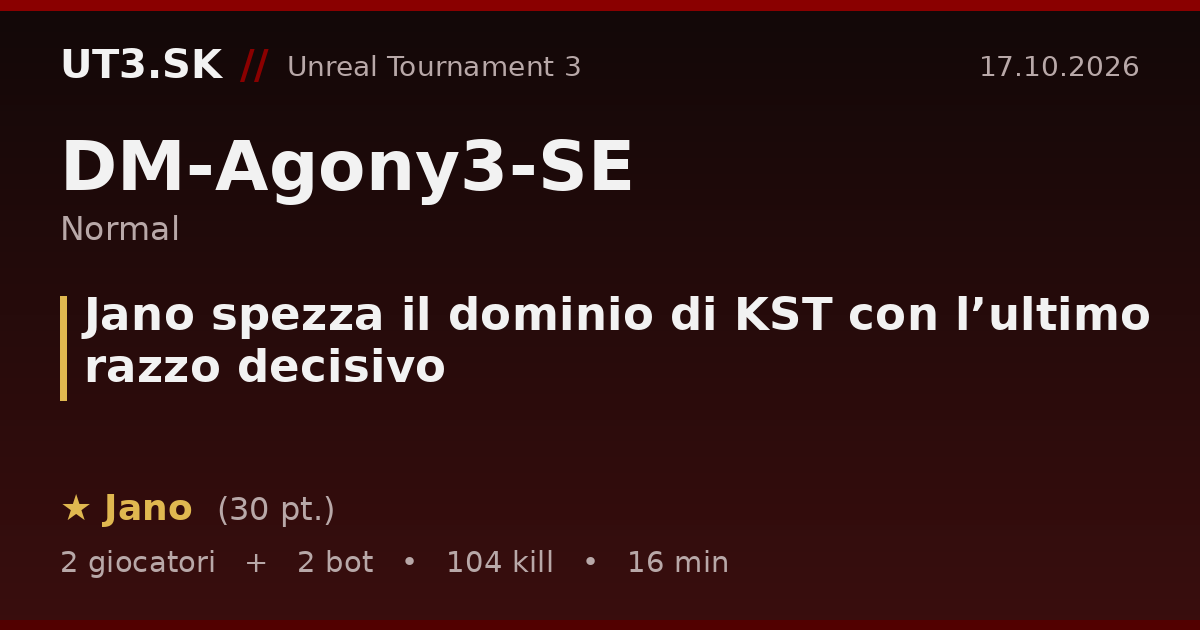 Jano spezza il dominio di KST con l’ultimo razzo decisivo