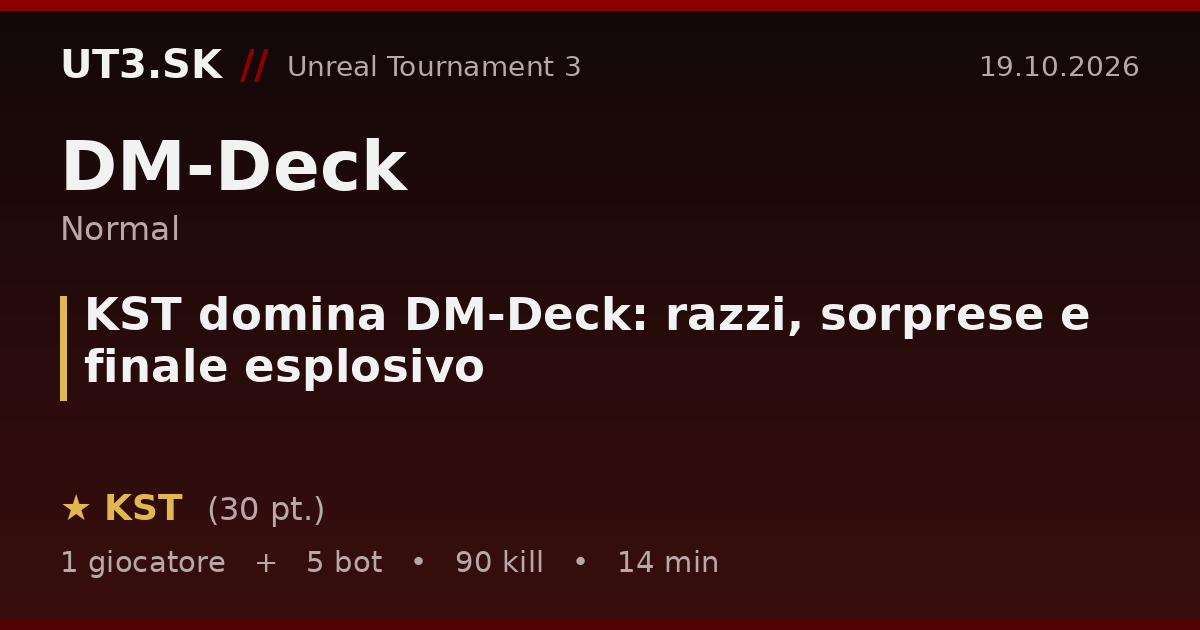 KST domina DM-Deck: razzi, sorprese e finale esplosivo