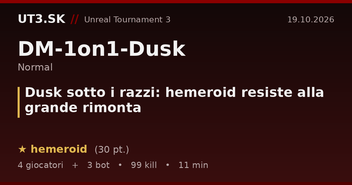 Dusk sotto i razzi: hemeroid resiste alla grande rimonta
