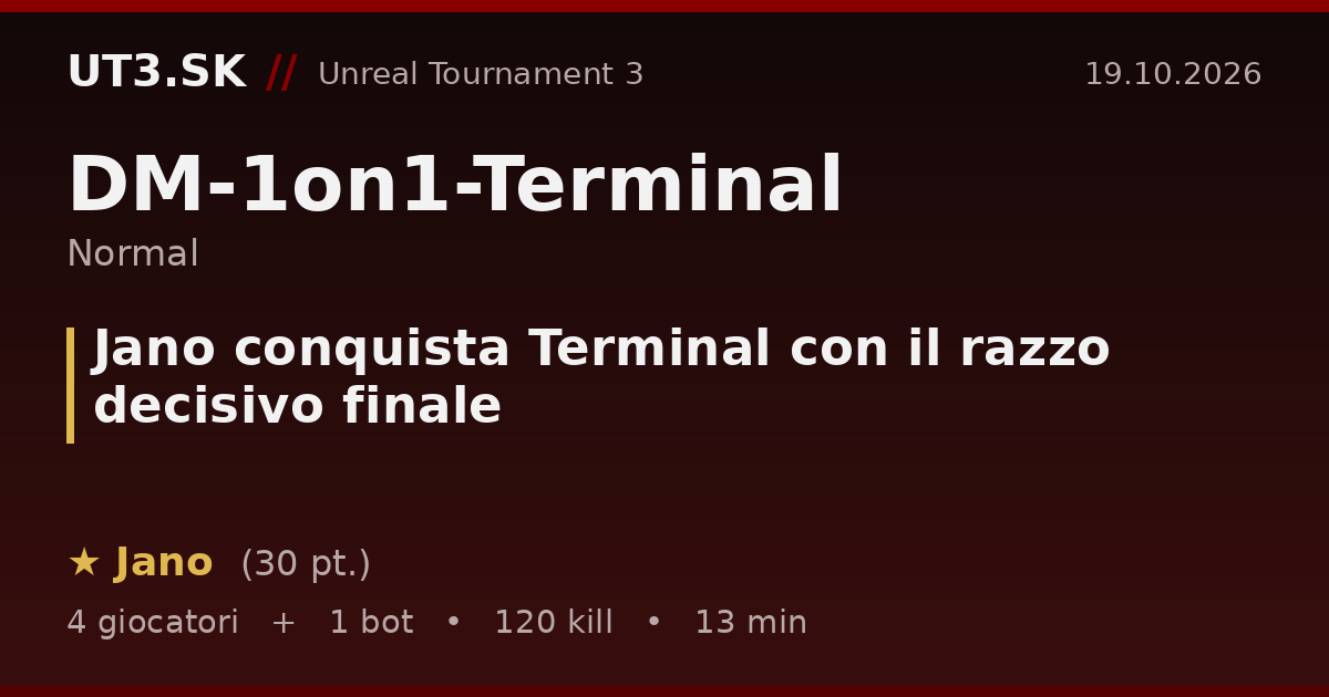 Jano conquista Terminal con il razzo decisivo finale