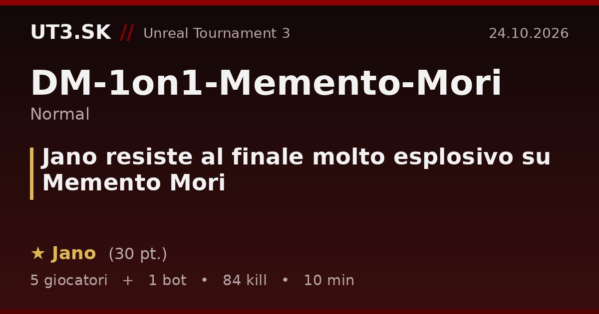 Jano resiste al finale molto esplosivo su Memento Mori