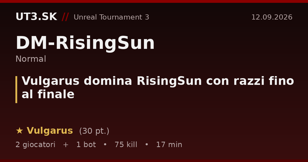 Vulgarus domina RisingSun con razzi fino al finale