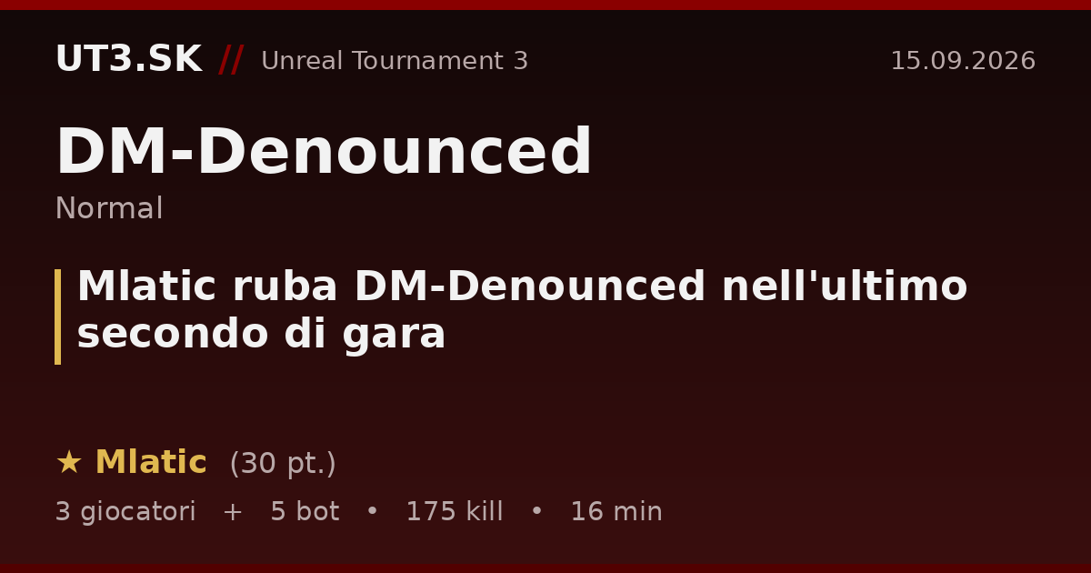Mlatic ruba DM-Denounced nell'ultimo secondo di gara