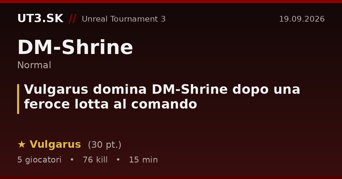 Vulgarus domina DM-Shrine dopo una feroce lotta al comando