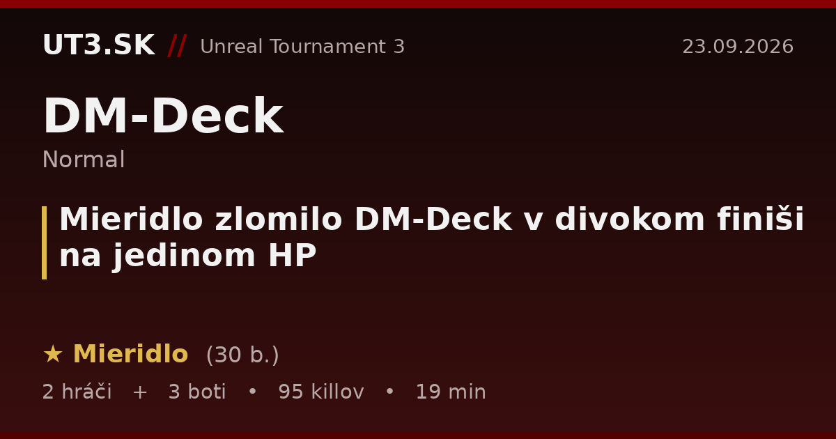 Mieridlo zlomilo DM-Deck v divokom finiši na jedinom HP