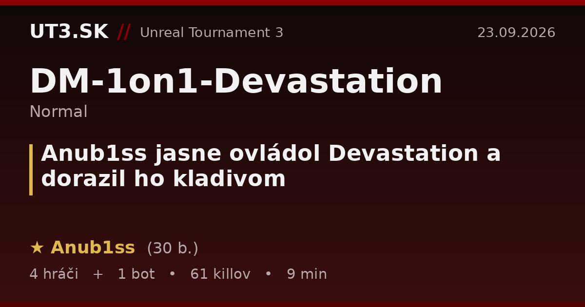 Anub1ss jasne ovládol Devastation a dorazil ho kladivom