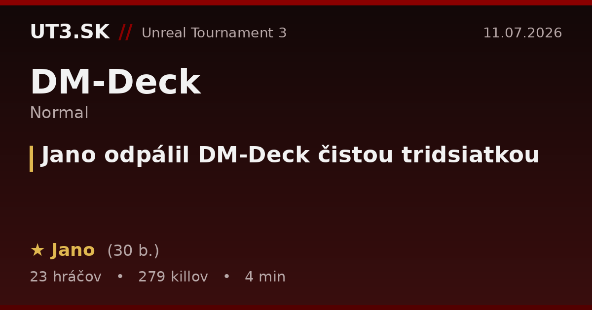 Jano odpálil DM-Deck čistou tridsiatkou