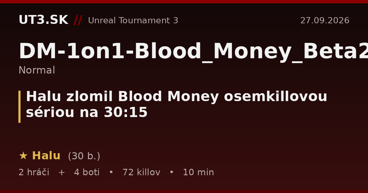Halu zlomil Blood Money osemkillovou sériou na 30:15