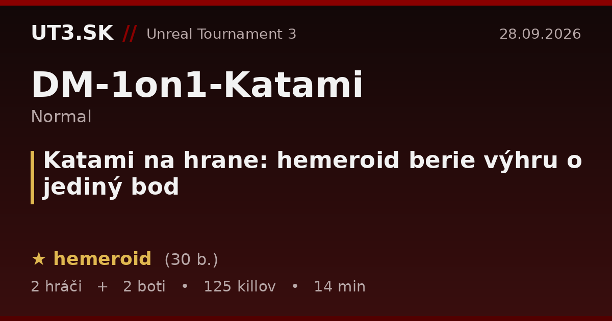 Katami na hrane: hemeroid berie výhru o jediný bod