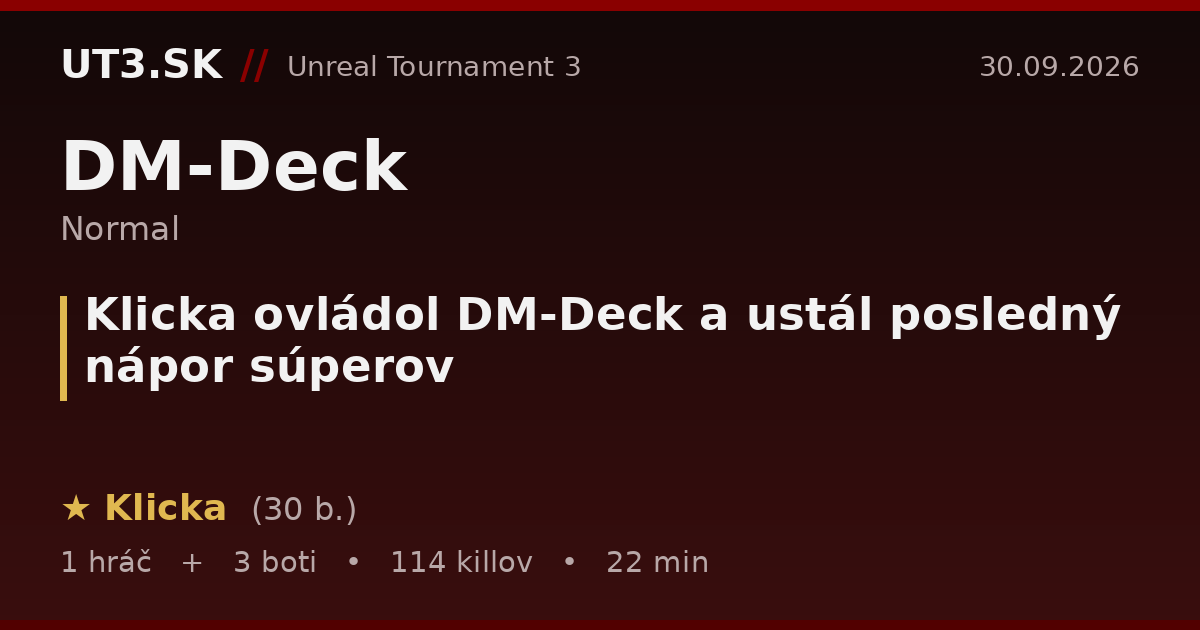 Klicka ovládol DM-Deck a ustál posledný nápor súperov