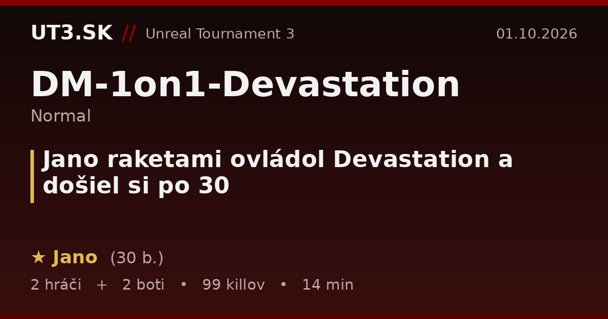Jano raketami ovládol Devastation a došiel si po 30