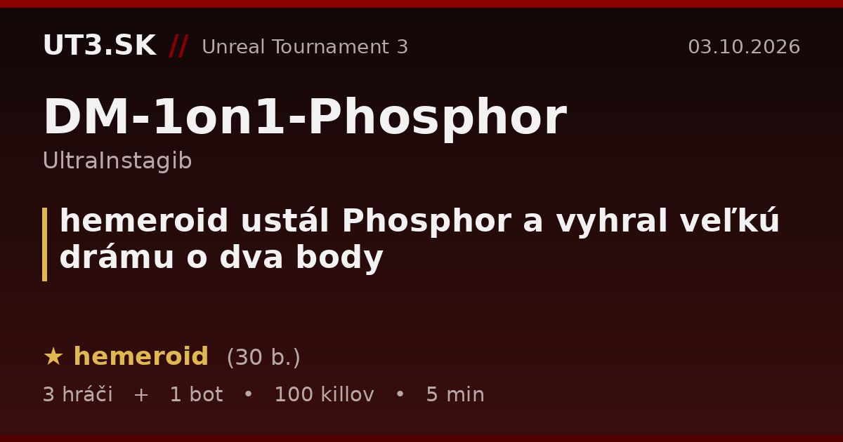 hemeroid ustál Phosphor a vyhral veľkú drámu o dva body