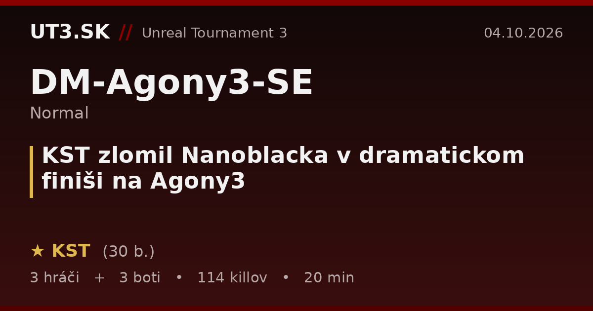KST zlomil Nanoblacka v dramatickom finiši na Agony3