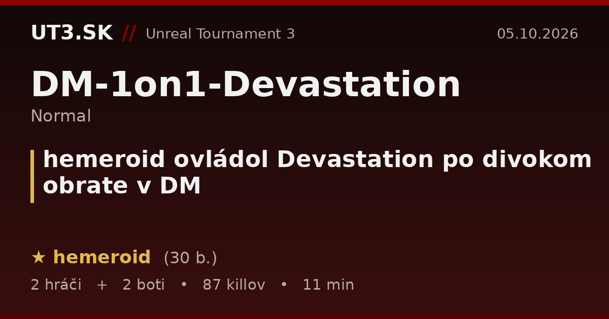 hemeroid ovládol Devastation po divokom obrate v DM
