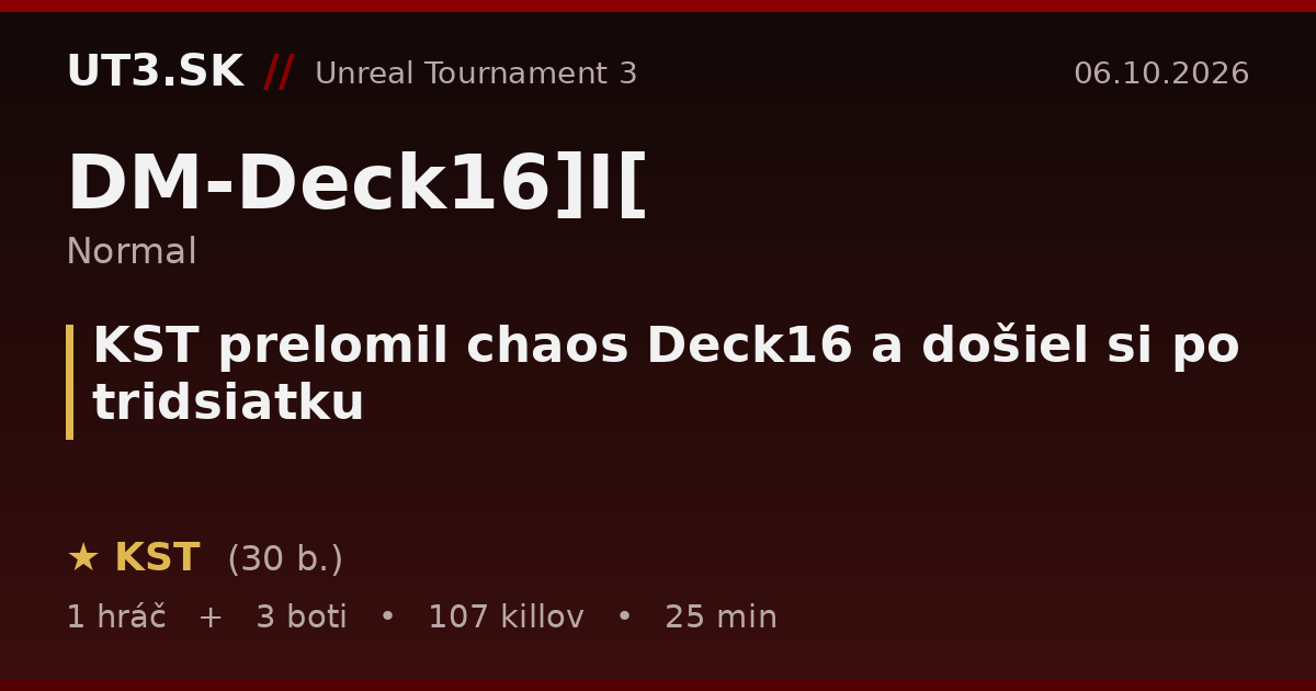 KST prelomil chaos Deck16 a došiel si po tridsiatku