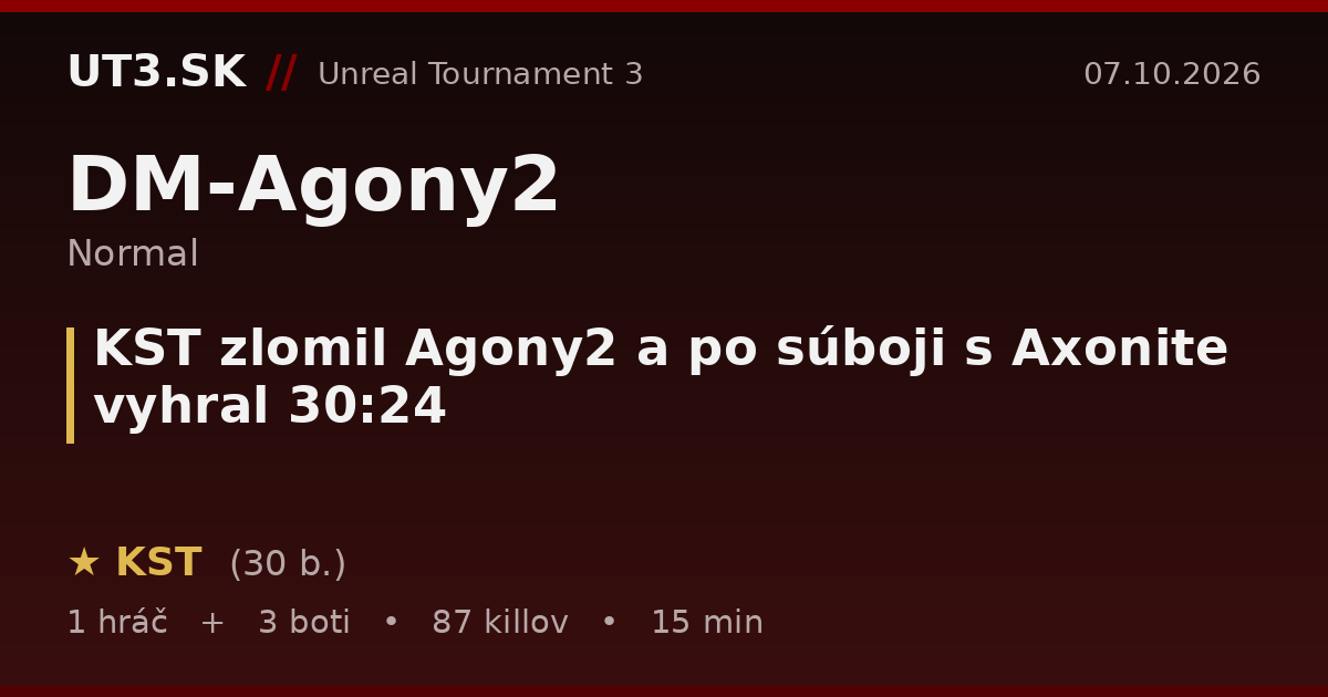 KST zlomil Agony2 a po súboji s Axonite vyhral 30:24