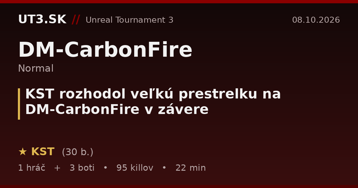 KST rozhodol veľkú prestrelku na DM-CarbonFire v závere