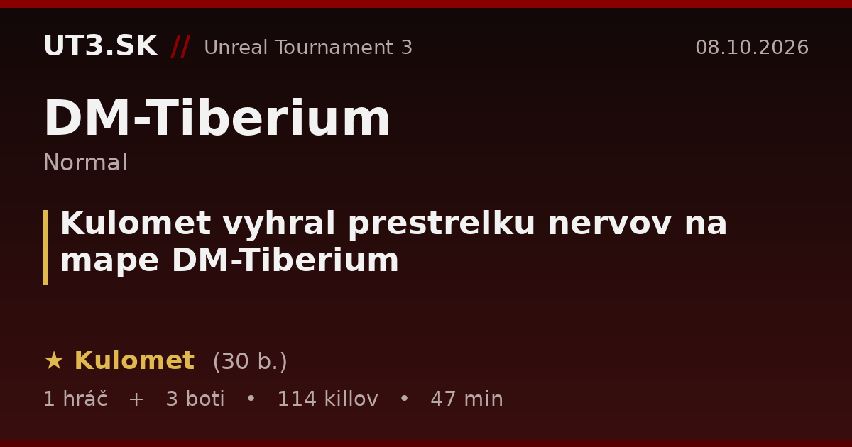 Kulomet vyhral prestrelku nervov na mape DM-Tiberium
