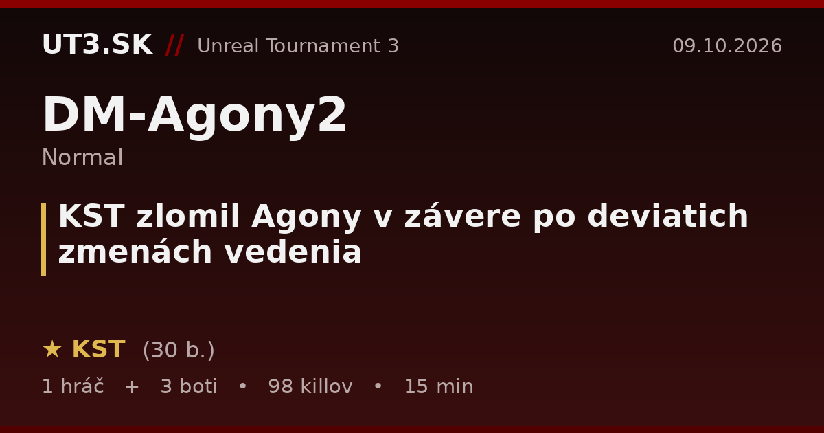KST zlomil Agony v závere po deviatich zmenách vedenia