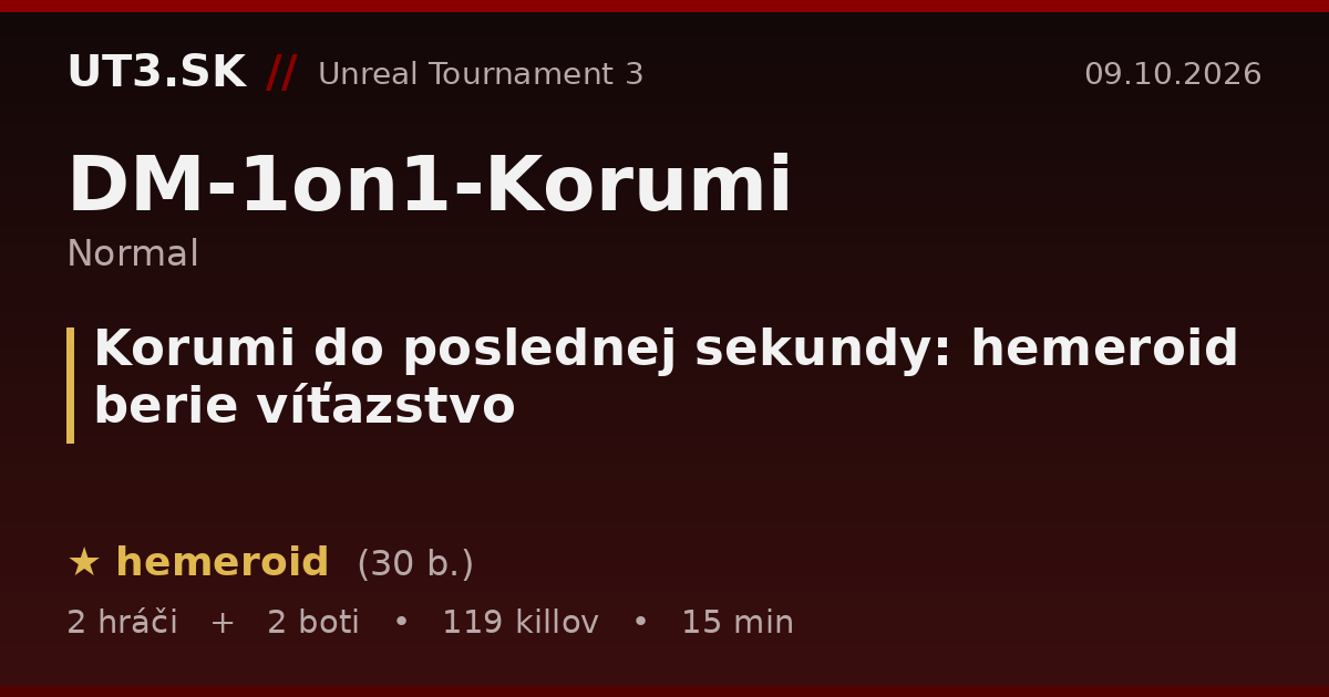 Korumi do poslednej sekundy: hemeroid berie víťazstvo