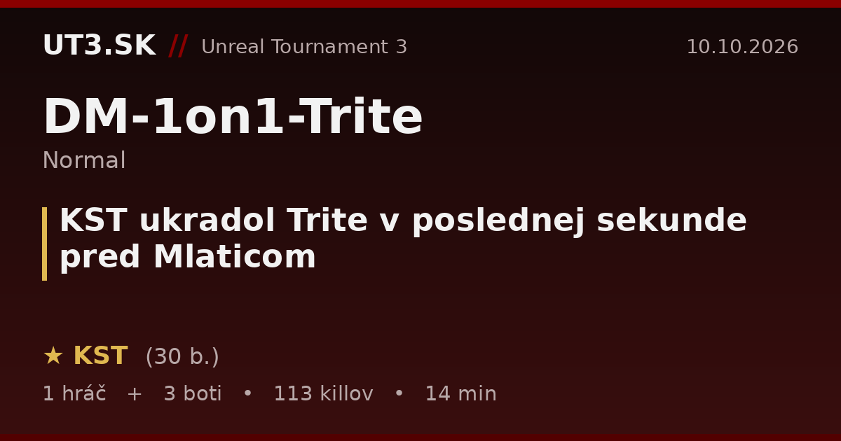 KST ukradol Trite v poslednej sekunde pred Mlaticom