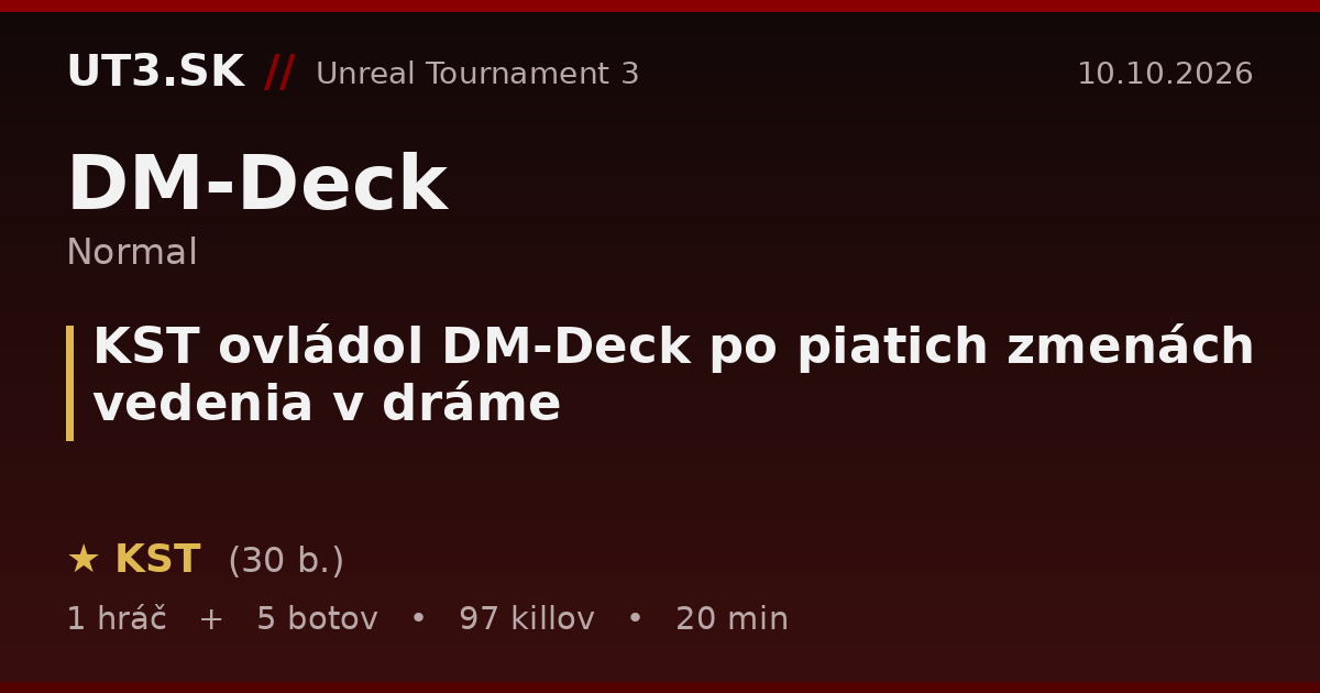 KST ovládol DM-Deck po piatich zmenách vedenia v dráme