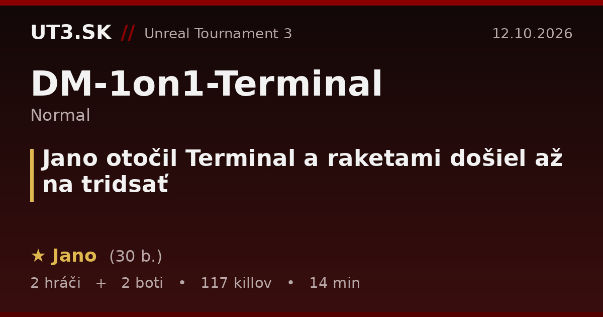 Jano otočil Terminal a raketami došiel až na tridsať