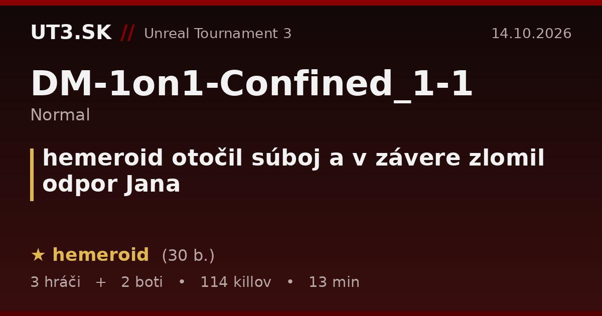hemeroid otočil súboj a v závere zlomil odpor Jana