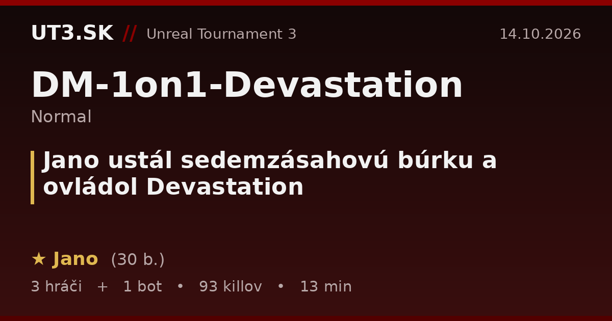 Jano ustál sedemzásahovú búrku a ovládol Devastation
