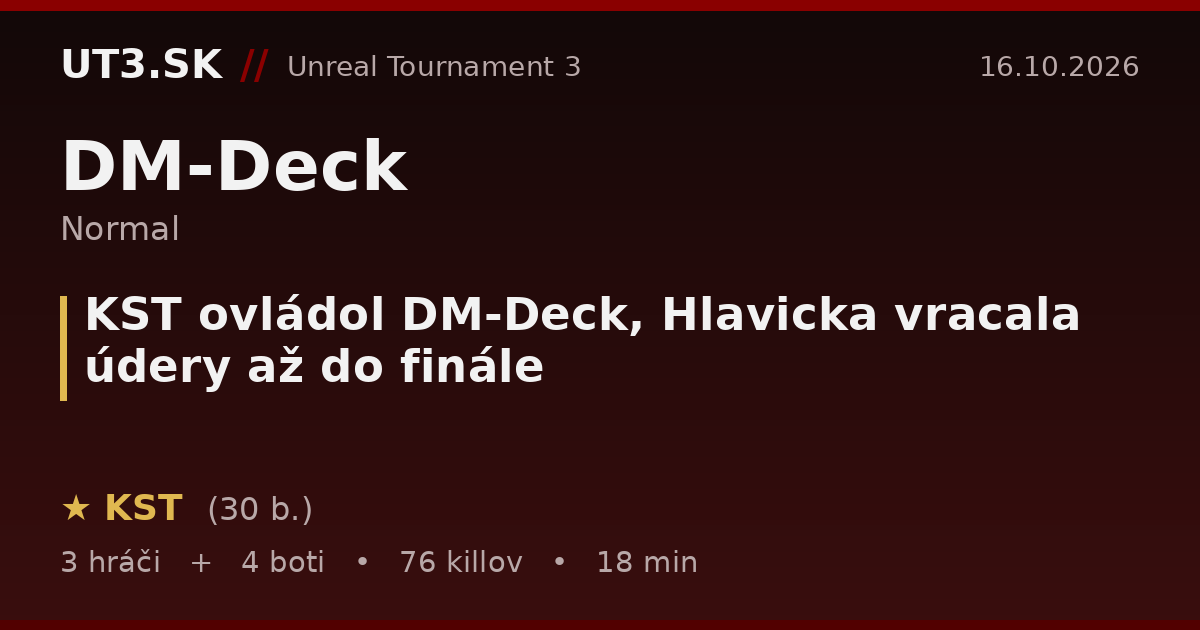 KST ovládol DM-Deck, Hlavicka vracala údery až do finále